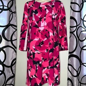 NWT Banana Republic Factory Hot Pink Abstract Print Shift Dress XS